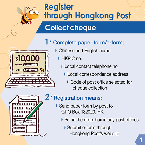 Register through Hongkong Post Collect cheque